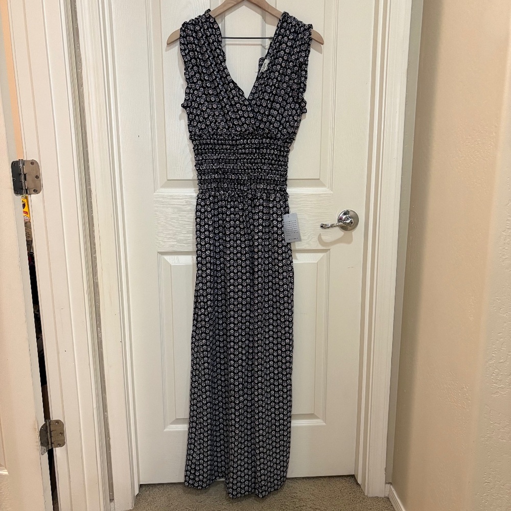 Max Studio Jumpsuit Wide Leg Sleeveless‎ NWT Daisy Print Size M